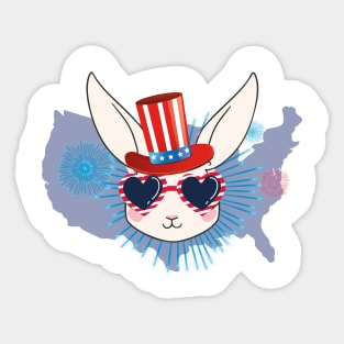 bunny american style Sticker